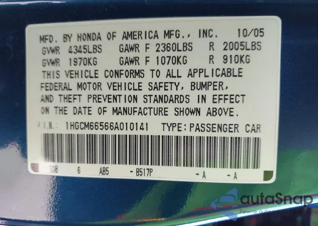 1HGCM66566A010141: 44354081