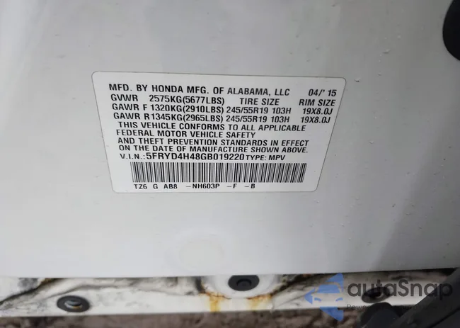 5FRYD4H48GB019220: 44354205