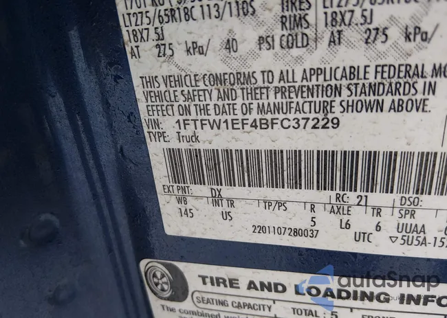 1FTFW1EF4BFC37229: 44354250