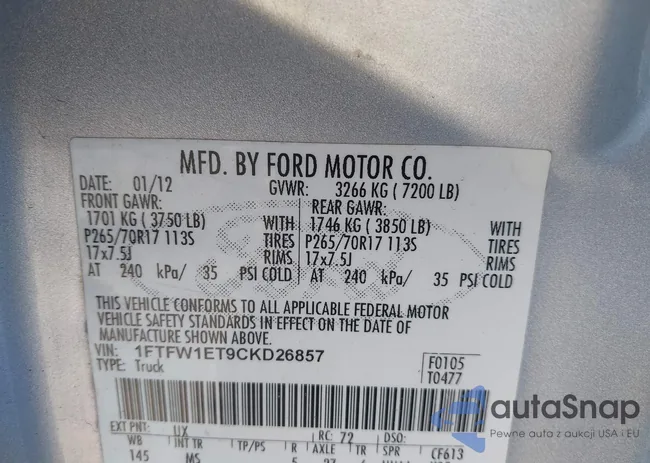 1FTFW1ET9CKD26857: 44354294