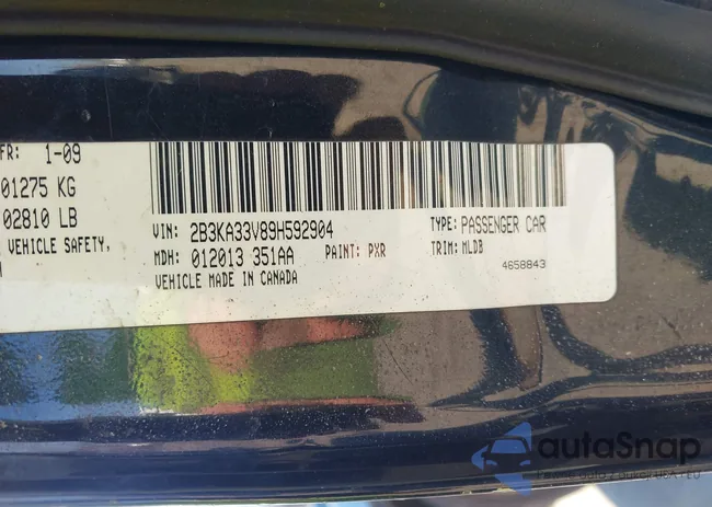 2B3KA33V89H592904: 44354513