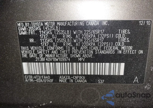 2T3BF4DV1BW109974: 44353592