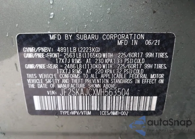 JF2SKAJCXMH563504: 44353639