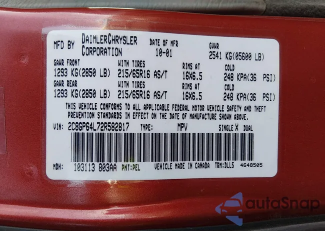 2C8GP64L72R582817: 44353724