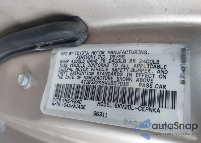 4T1BG22K8WU857016: 44353733