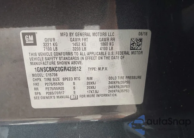 1GNSCBKC0GR420812: 44353735