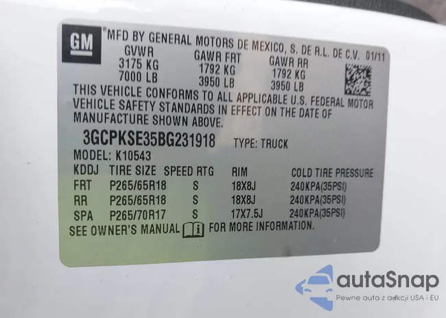 3GCPKSE35BG231918: 44353809