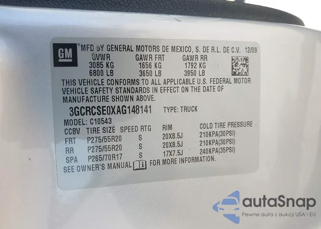 3GCRCSE0XAG148141: 44353811