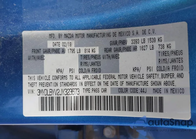 3MYDLBYV2JY323673: 44355014