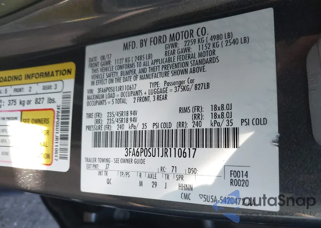 3FA6P0SU1JR110617: 44355081