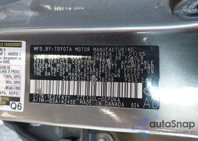 2T1BR32EX5C436098: 44355167