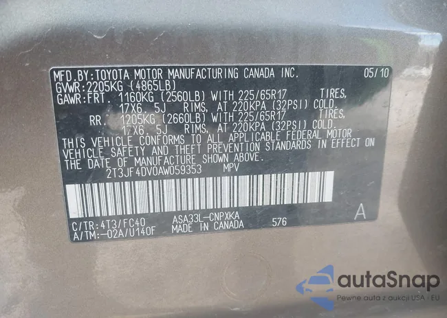 2T3JF4DV0AW059353: 44355256