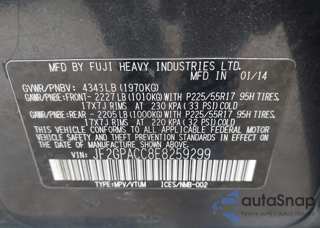 JF2GPACC8E8259299: 44355259