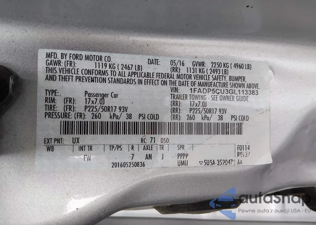 1FADP5CU3GL113383: 44355334