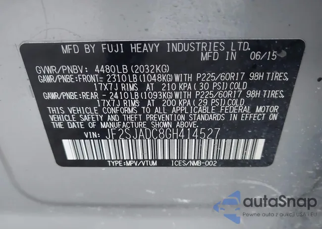 JF2SJADC8GH414527: 44355411