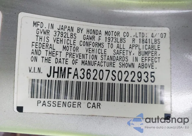 JHMFA36207S022935: 44355498