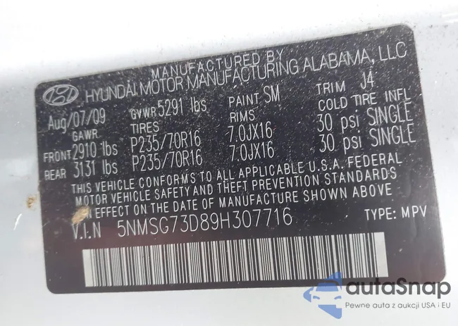 5NMSG73D89H307716: 44354573