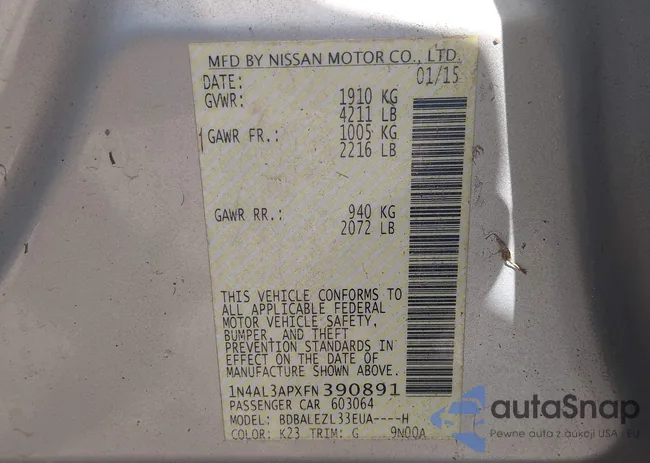 1N4AL3APXFN390891: 44354594