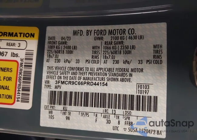 3FMCR9C66PRD44154: 44354595