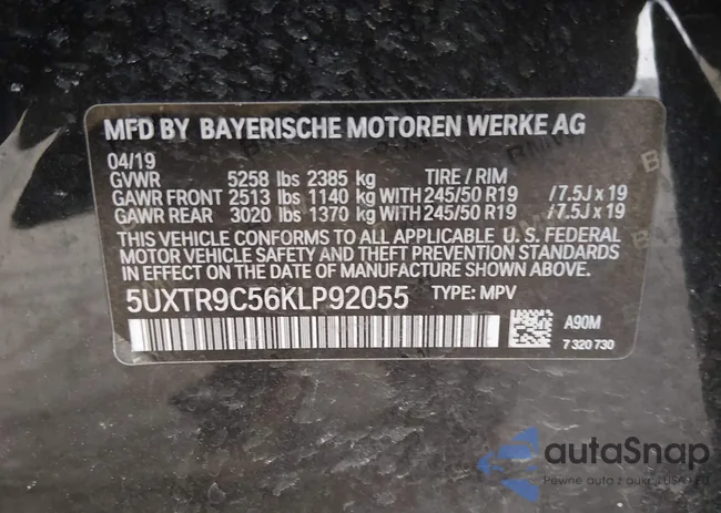 5UXTR9C56KLP92055: 44354643