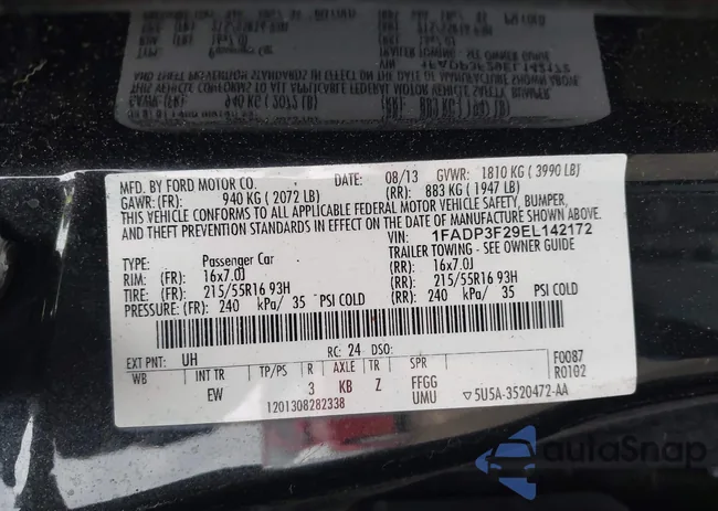 1FADP3F29EL142172: 44354676