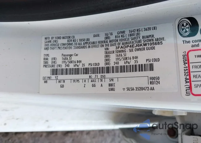 3FADP4EJ6KM105685: 44354850