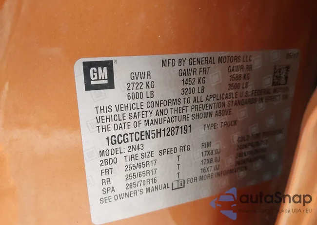 1GCGTCEN5H1287191: 44354851