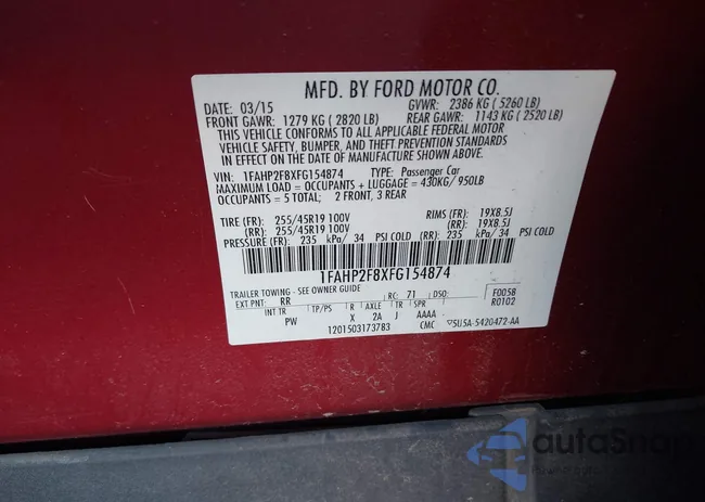 1FAHP2F8XFG154874: 44355963