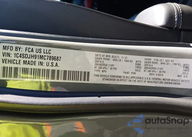 1C4SDJH91MC789687: 44356001