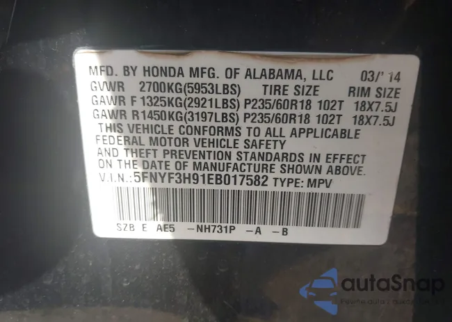 5FNYF3H91EB017582: 44356010