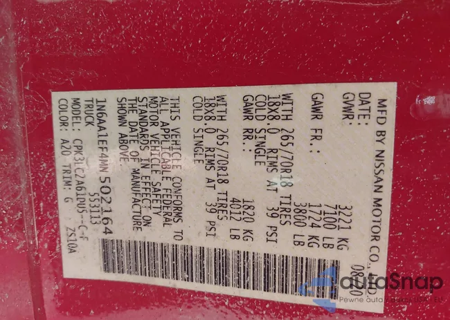 1N6AA1EF4MN502164: 44356328