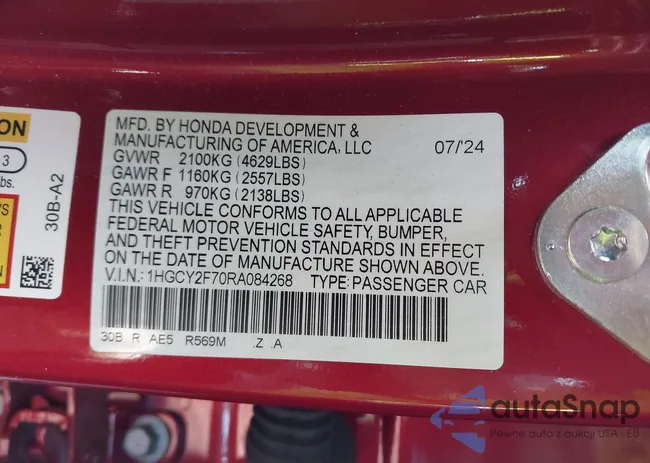 1HGCY2F70RA084268: 44356525