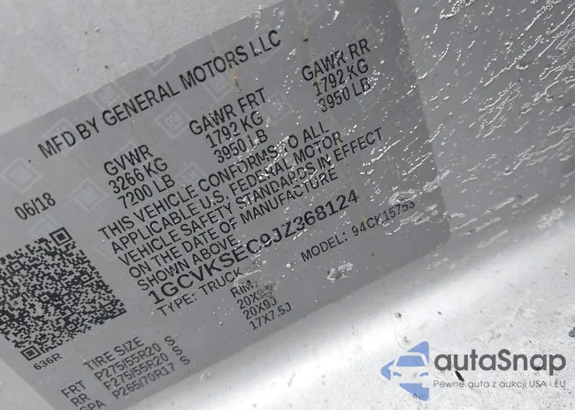 1GCVKSEC9JZ368124: 44356536