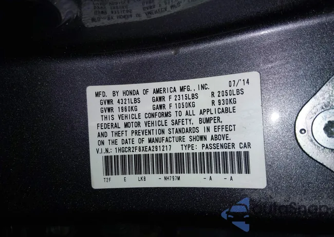 1HGCR2F8XEA291217: 44355570