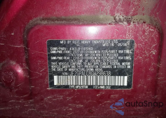 JF2GPALC8GH298638: 44355572