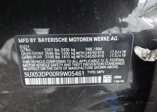 5UX53DP00R9W05461: 44355648