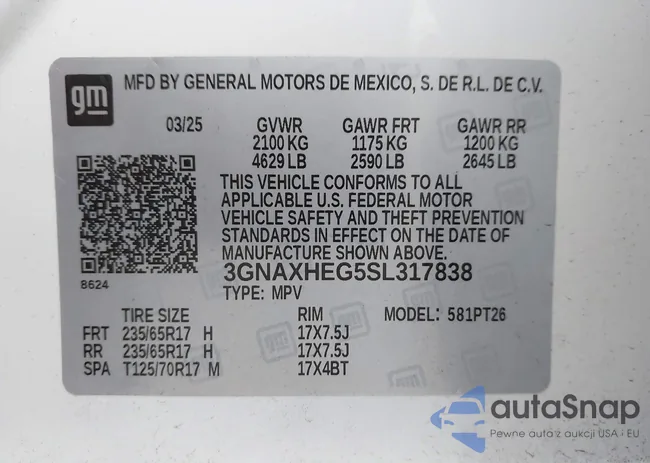 3GNAXHEG5SL317838: 44355666