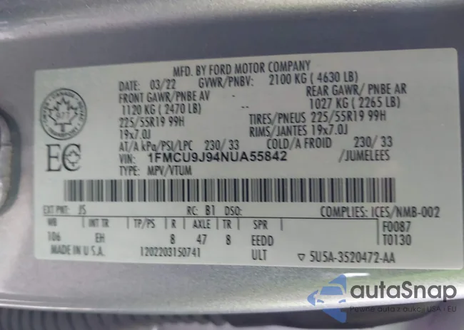 1FMCU9J94NUA55842: 44355705