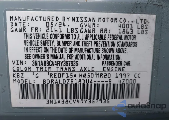 3N1AB8CV4RY357935: 44355756