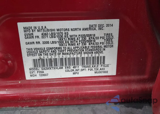 4A4AP4AU9FE019028: 44355789