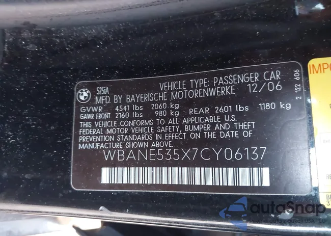 WBANE535X7CY06137: 44355849