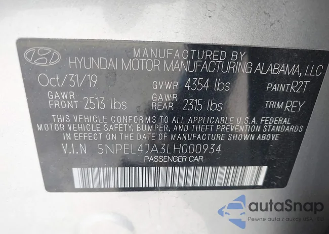 5NPEL4JA3LH000934: 44355857