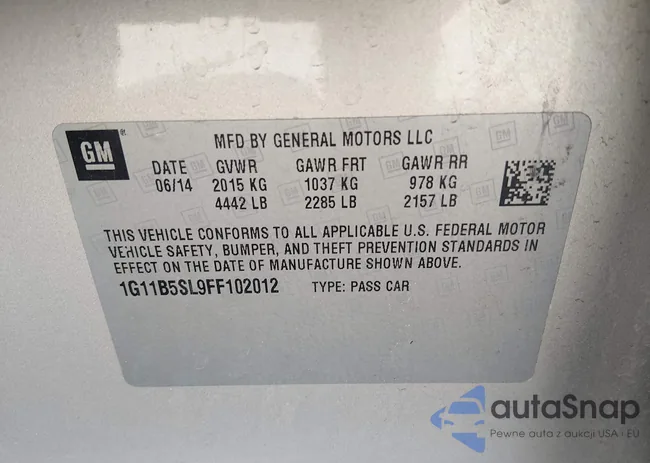 1G11B5SL9FF102012: 44355890