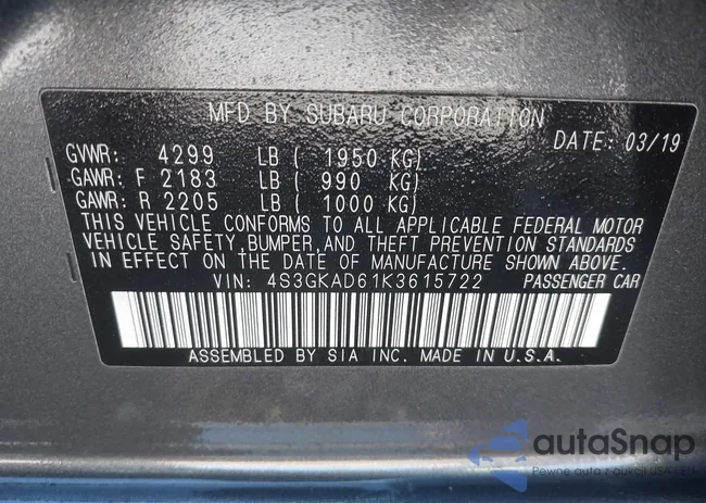 4S3GKAD61K3615722: 44357002