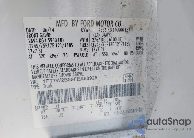 1FT7W2B69FEA88925: 44357004