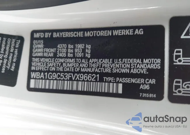 WBA1G9C53FVX96621: 44357046