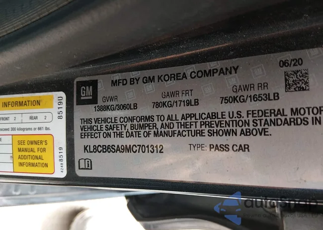 KL8CB6SA9MC701312: 44357053