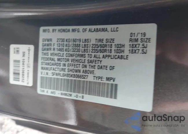 5FNRL6H85KB066527: 44357155