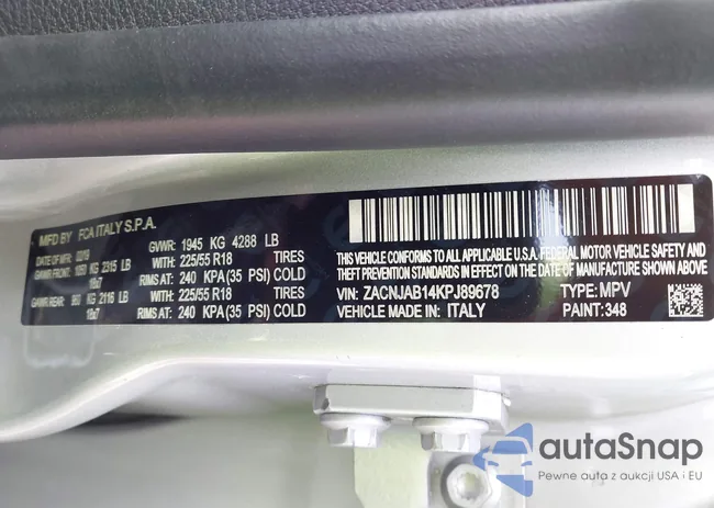 ZACNJAB14KPJ89678: 44357234