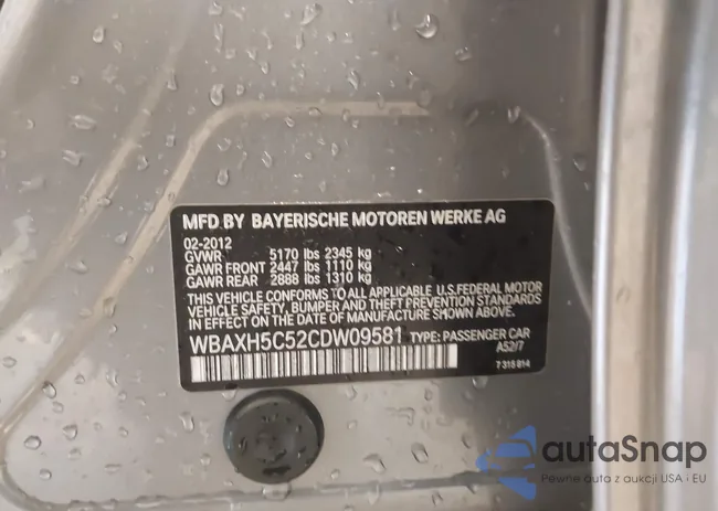 WBAXH5C52CDW09581: 44357305